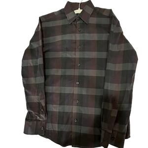 Murano Men's Plaid Long Sleeve Button-Up Shirt‎ Multicolor Size S